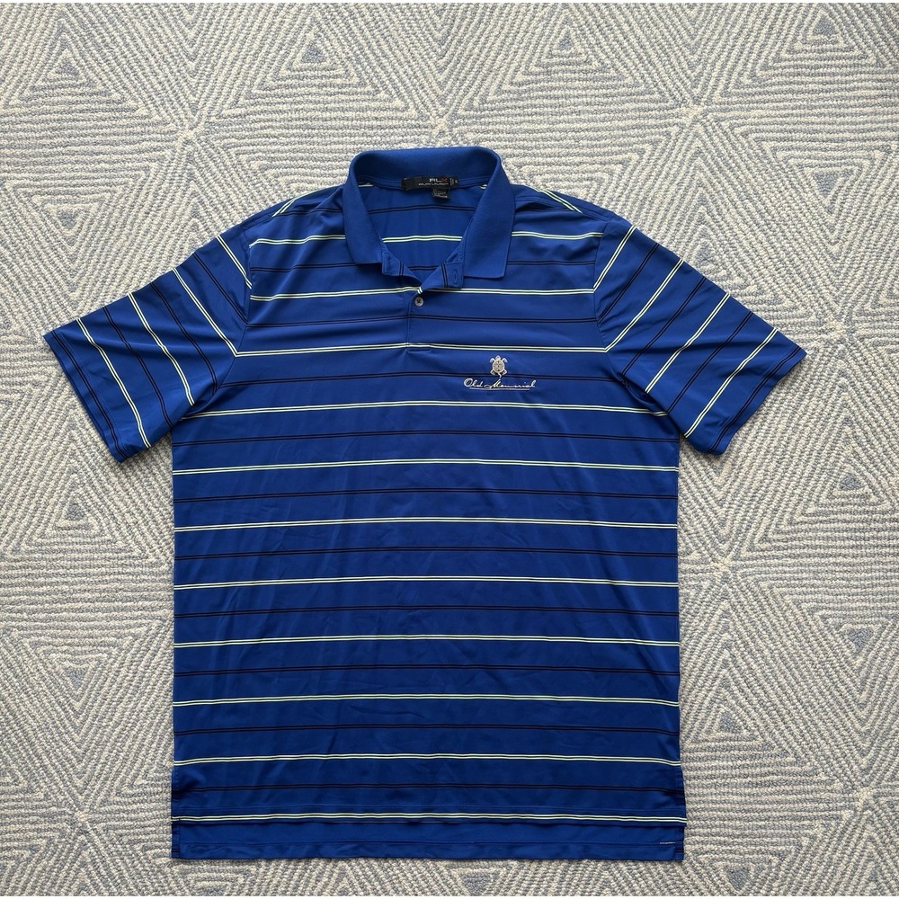 RLX Ralph Lauren Old Memorial Polo Shirt - Blue/Black/Green - XL